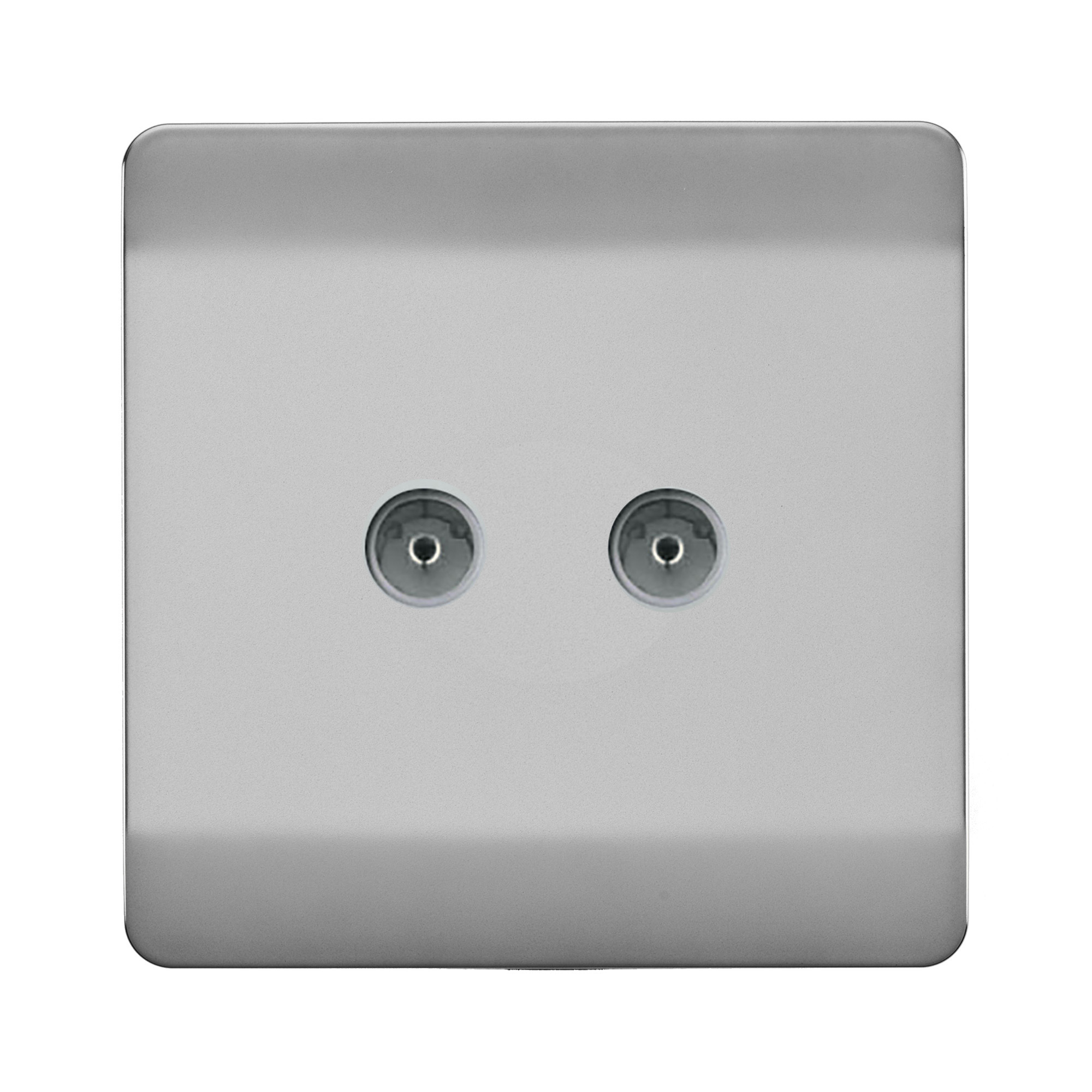 ART-2TVSBS  Twin TV Co-Axial Outlet Brushed Steel